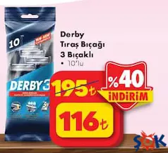 DERBY TIRAŞ BIÇAĞI 3 BIÇAKLI 10'LU